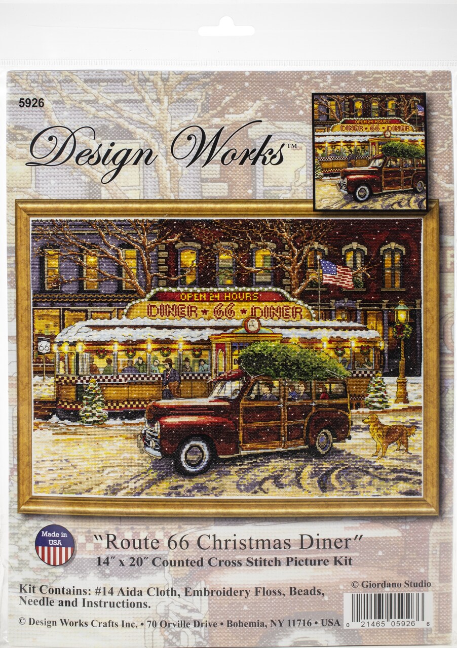 Design Works Counted Cross Stitch Kit 14"X20"-Route 66 Christmas